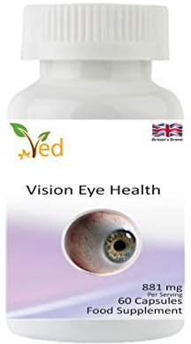 Ved Vision Eye Health Supplement, with Vitamin A,B1,B2,B3,B12,C,E, Zinc,Magnesium,Selenium,881mg per Serving,60 Capsule (30 Days Supply)