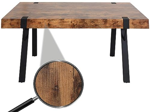 Mendler Esstisch HWC-L54, Tisch Küchentisch Esszimmertisch, Industrial Metall 150x90cm - dunkle Wildeiche