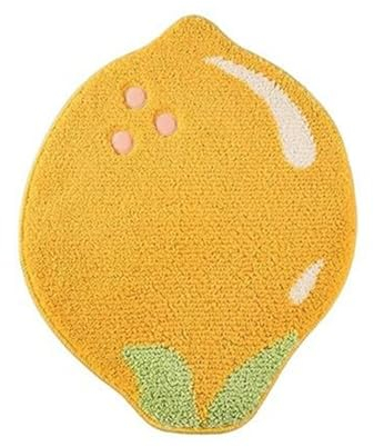 Motorhop Zitronen-Badematte, Niedlicher Rutschfester Obstteppich, KüChenmatte, Gelbe Zitrone, Badezimmerdekoration, Lustiger Kinderteppich, Maschinenwaschbar