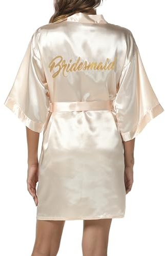 JCQIGOA Brud silke morgonrock för kvinnor UK damer kimono satin rock lätt japansk bröllop morgonrockar pyjamas kort