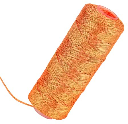 Orange Mason Line - 300 Feet #18 Braided Nylon Twine for Masonry, Construction, Gardening & DIY Projects