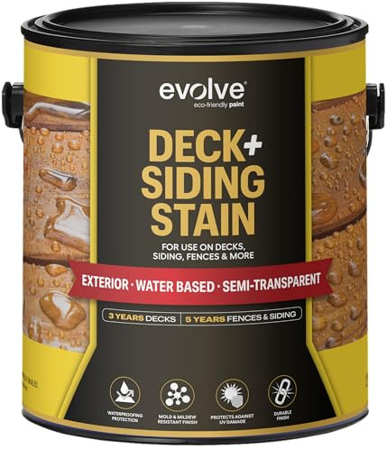Evolve Semi-Transparent Deck & Siding Stain, (Chestnut Brown), 1 Gallon – Premium Deck & Exterior Wood Finish, Fade Resistant, Enhanced Protection for Cedar, Redwood & Hardwood