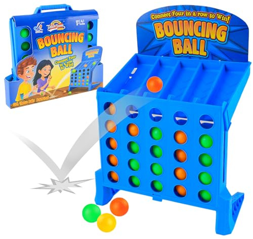 PAYFULLY Bouncing Ball Jeu de table avec 4 balles d'action gagnantes, 4 shots de tir, jeu de rebond pour enfants, adultes