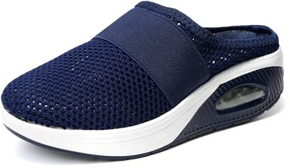 JOMIX Ciabatte Ortopediche Donna Pantofole Estive Chiuse Traspirante Zeppa Basculanti Leggere con Suola Ammortizzata ad Aria Scarpe Senza Lacci da Casa Comode SD2443 Blu 41