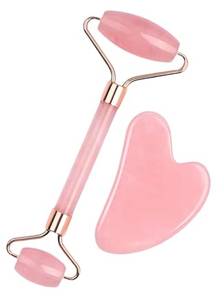 Bolithui Jade Roller Massage Stick & Gua Sha Set - 100% Natural Stone Facial Massage Tools for Lymphatic Drainage, Anti-Puffiness & Glowing Skin, Spa-Quality Skincare, Gift-Ready Packaging
