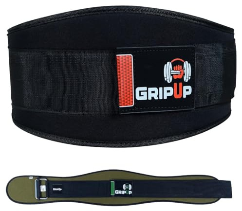 GripUp Självlåsande tyngdlyftningsbälte 6,5 tum vadderat ryggstöd perfekt för gym fitness bodybuilding styrkelyft tyngdlyftning Deadlifts GP-003 (svart, 2XL)
