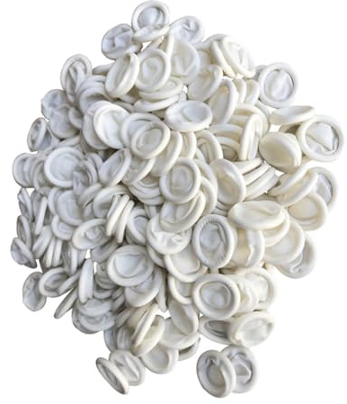 TOGEVAL Desechables De Látex Blancos Para Dedos Tamaño Mediano, Protectores Antiestáticos Flexibles, 700 Piezas (500 G), Adecuados Para Manicura, Artesanía y Protección Laboral