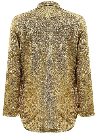 Glitterjacka för damer, karneval, paljetter, kavaj för damer, elegant kostymjacka med , krage, kostymakko, glitter, paljettjacka, affärer, kavaj, karneval, glitterblazer, trendig paljettblazer