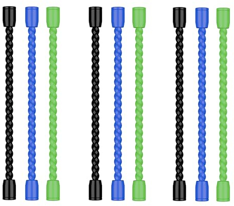 9PCS 4-Inch Silicone Cable Ties, Bendable Rubber Twist Ties, Reusable Twist Ties for Cords, Cable Zip Ties for Organizing, Bundling (3 Colors)