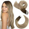 Moresoo Echthaar Extensions Tape in Remy Haarextension Echthaar Tape Dunkelbraun bis Hellbraun mit Blond Ombre Unsichtbare Tape in Extensions Echthaar Blond 20 Stück/50g 50 cm #3/8/22