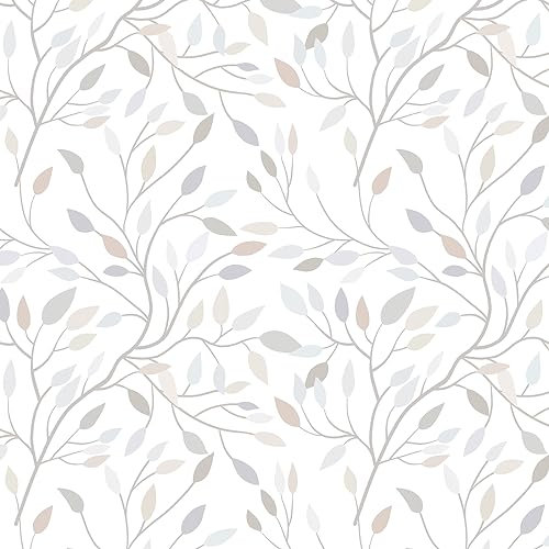 Yomshi Papel tapiz autoadhesivo con diseño floral de hojas de 41 x 300 cm, rollo de vinilo impermeable extraíble para muebles, para pared, sala de estar, dormitorio, estante y armario