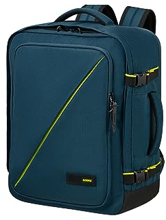 American Tourister Take2Cabin - Easyjet Kabinentasche 36 x 20 x 45 cm, 38 L, 0.70 kg, Handgepäck, Flugzeug Rucksack M Underseater, Blau (Harbor Blue)