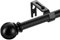 Ausziehbare Gardinenstange 67-227cm mit runden Endstücken und Halterungen, Schwarz-Matt Gardinenstange mit 16mm Durchmesser für Fenster,Curtain Pole
