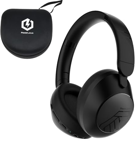 PowerLocus Bluetooth Kopfhörer Over Ear, Kopfhörer Kabellos Bluetooth mit Mikrofon, 70std Spielzeit, HiFi Stereo Tiefer Bass,Faltbares Wireless Headphones für Reisen/Handy/PC