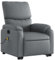 vidaXL Massagesessel, Sessel mit Aufstehhilfe, Relaxsessel mit Liegefunktion Vibrationsfunktion, Fernsehsessel Liegesessel Aufstehsessel, Grau Kunstleder