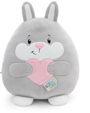 NICI CHILL-NICI Kuscheltier Hase mit Herz 30 cm - Flauschiges Stofftier aus Marshmallow-Textur-Material zum Kuscheln, Spielen und Liebhaben, Ideales Kuschelkissen - 61404