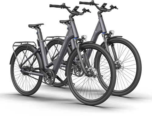A Dece Oasis ADO ebike 28 Zoll, Air 28 E-Bike *2 Elektrofahrrad,345,00 Wh Akku, ebike Damen/Herren,1 Gang, 3,5-Zoll-IPS-Display,Momenten-Sensor, Riemenantrieb (Gray)
