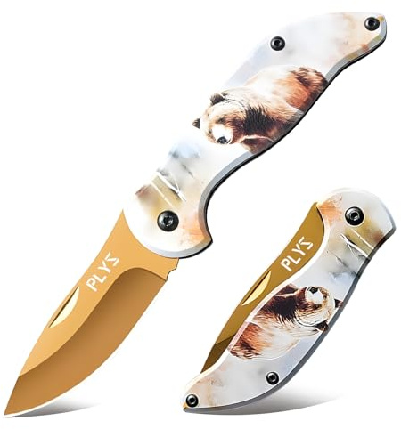 Plys Taschenmesser Klein Klappmesser Seile Schneiden Outdoor Messer Braunem Bärenmuster
