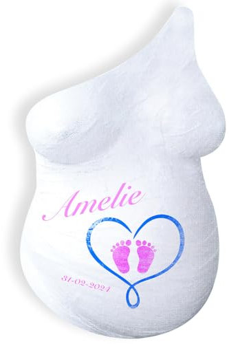 Your Design Gipsabdruck 3D: Babybauch-Gipsabdruck-Set mit 5 Acrylfarben und 2 Pinseln (3D Erinnerungen Gipsabform Set, Babygeschenke, Geburtstag)