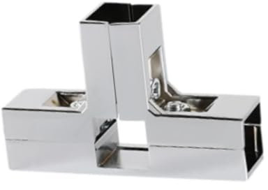 Colcolo Conector para tubería cuadrada de 25 mm x 25 mm Herrajes para conexión de estante Pernos incluidos Accesorio versátil Aleación de aluminio, Silvery T Shape
