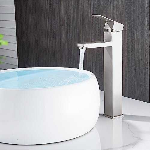 XWIHTR rubinetto di miscelazione in acciaio inox caldo e freddo di alto stile, antigoccia con miscelatore monocomando silenzioso per bagno, lavabo, piccola cucina (spazzolato-h)
