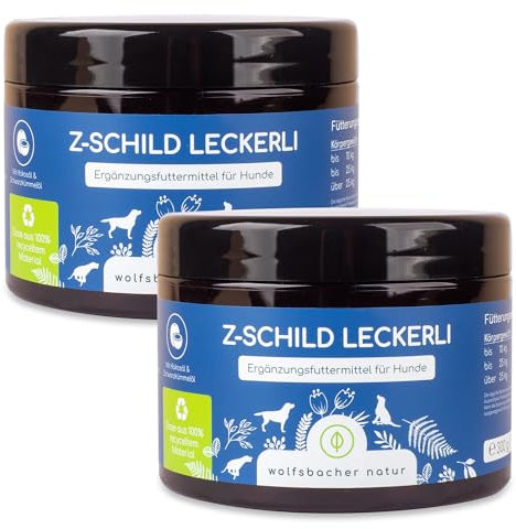 Wolfsbacher Z-Schild Snack für Hunde - Funktionssnacks für aktive Hunde | Z-Schild Leckerli 2 x | Mit Schwarzkümmelöl und Kokosöl für Schutz und Sicherheit