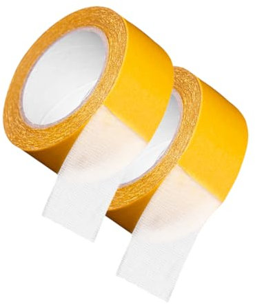 2 Rouleaux Ruban Adhésif Double Face Robuste Ruban de Montage Amovible pour Tapis Décorations Adhésif Fort Résidus Facile à Utiliser pour Moquettes Murs Lot