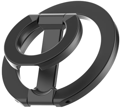 Magnetisk telefonringhållare – magnetiskt mobilgrepp | mobiltelefonhand | dubbelsidig montering, metallfingerstativ för smartphones, roterande grepp för säker hållning, tittande på körning