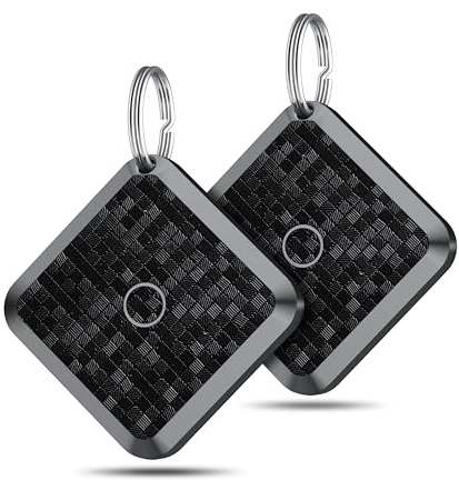 Smart Tracker Tag 2 Pack localizador Buscador Compatible con la aplicación Buscar de Apple (Solo iOS) Tag localizador para localizar Llaves,Mochilas,Carteras y equipajeBatería Reemplazable, Negro