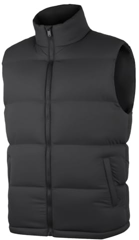 LHHMZ Gilet d’extérieur pour hommes veste légère sans manches, Gilet ultra-léger avec col montant