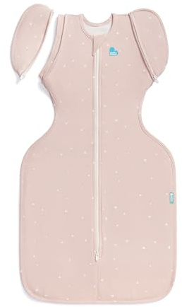 Love To Dream™ Swaddle UP™ Übergangsschlafsack, Medium (6–8,5 kg) – Zartrosa | Bequeme Passform, abnehmbare Flügel | 1,0 Tog, Frühling & Sommer 20–24 °C | Waschbare Baumwolle