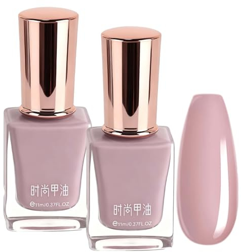 Pink Breathable Nude Nail Polish, Long Lasting Vegan Quick Dry Varnish, Waterproof Natural Pink Color, Chip Resistant No UV Light Needed