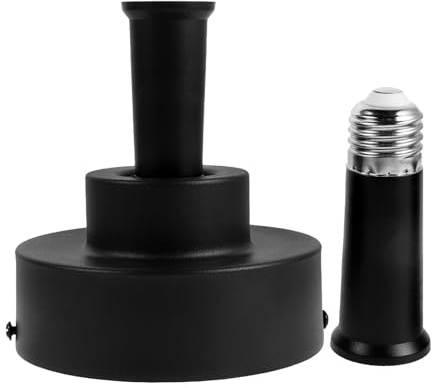 SHINEOFI Adattatore per Lampada Ventilatore da Soffitto con Base e Asta di Collegamento E26/e27 in Metallo e Plastica, Facile Installazione per Soggiorno e Ufficio