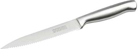 Nirosta Coltello da cucina con lama seghettata STAR, coltello multiuso affilato a mano, lama seghettata a mano, lunghezza lama: circa 12 cm, quantità: 1 pezzo