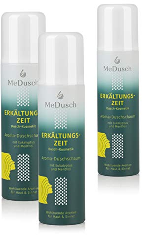 MeDusch Duschschaum Erkältungszeit (200 ml) - Das Erkältungsbad für die Dusche, Made in Germany - Erkältungsdusche mit Menthol und Eukalyptusöl - Natürlich und Nachhaltig (200 ml (3er Pack))