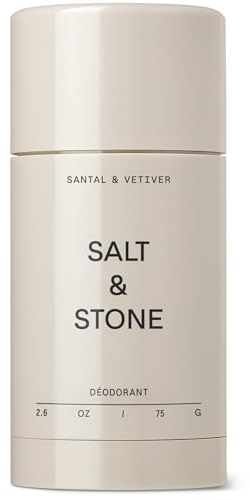 SALT & STONE Aluminum Free Deodorant | Extra Strength 48 Hour Protection for Women & Men | Made with Seaweed Extracts, Niacinamide & Prebiotics (Santal & Vetiver)