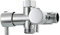 Tecmolog 2 Wege Umschaltventil G 1/2 Messing Absperrventil Dusche T Adapter für Handbrause Chrom, DSF014