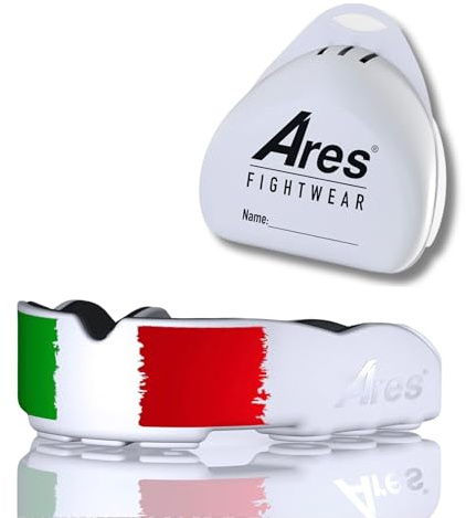 Ares Fightwear® Paradenti Slim Fit per Boxe con Scatola di Conservazione per Sport da Combattimento, MMA e Atleti | Massima Protezione Dentale grazie all'Adattabilità Ottimale | Mouthguard