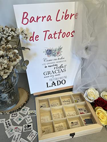 Uvimark - Barra Libre 260+ Tatuajes Temporales Boda Invitados Variados