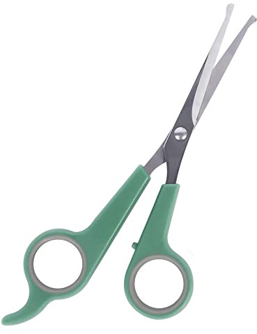ORUZA Pet Grooming Scissors, Stainless Dog Grooming Scissors, Sharp Cat Grooming Scissors with Safe Round Tips, Professional Grooming Tool for Your Pet (Green)