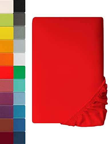 Premium Spannbettlaken MIA Karminrot | 200 x 220cm - 100% Baumwolle