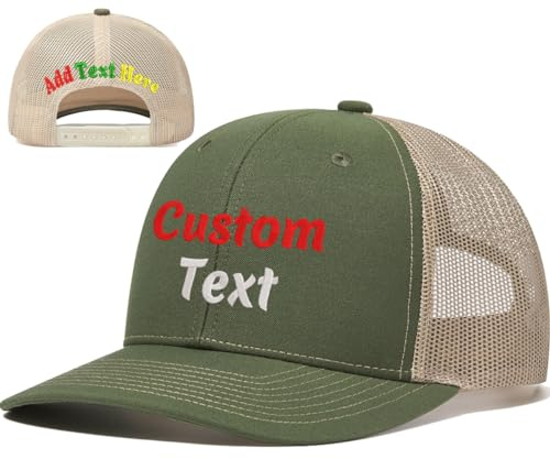 haoduanduan Gorra de béisbol con logotipo personalizado y texto a presión, bordado en la parte delantera y trasera, sombreros de camionero de malla personalizados para hombres y mujeres, S-3XL
