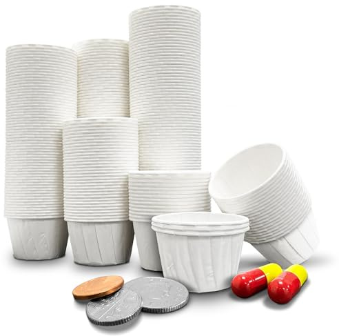 RE-GEN Lot de 250 gobelets en papier ciré multi-usages 14 ml | Pots doublés cirés résistants aux fluides | Idéal pour la distribution et l'application de médicaments, la maison, la cuisine, les arts