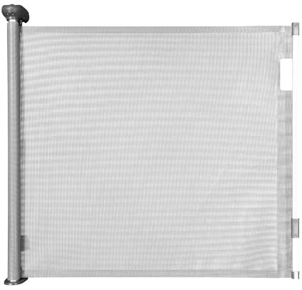 Badabulle Safe & Roll Türschutzgitter und Treppenschutzgitter zum ausziehen - bis 140cm, barrierefrei, mit Schraubfixierung