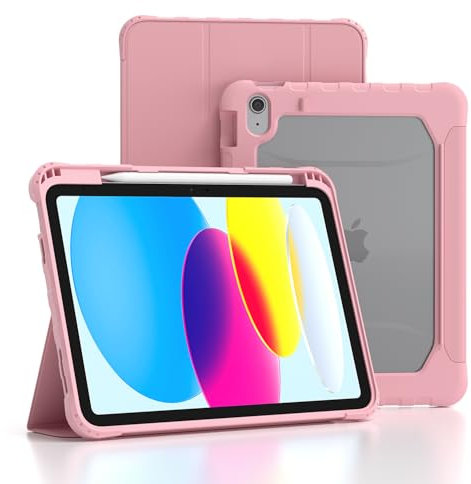 TOPESCT Case for iPad (A16) 11th Generation 11 Inch 2025/ iPad 10th Generation 10.9 Inch 2022, Auto Wake/Sleep, Strong Magnetic Shockproof Cover with Hard PC Translucent Back Shell,w/Pencil Holder