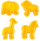 4 Piece Cookie Cutters Set 3D Animal Theme Pastry Embossing Cutters Fondant Biscuit Mould Cheese Cake Mold Baking Pastry Tools DIY Baking Mold Elephant/Giraffe/Lion/Zebra Cookie Cutters