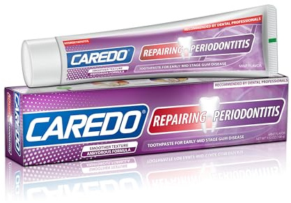 CAREDO Gum Disease Toothpaste, Gum Disease Treatment for Adults, for Repair Receding Gums, Bad Breath and Bleeding Gums Treatment, Tartar Remover Fluoride Free Hydroxyapatite Toothpaste 100g