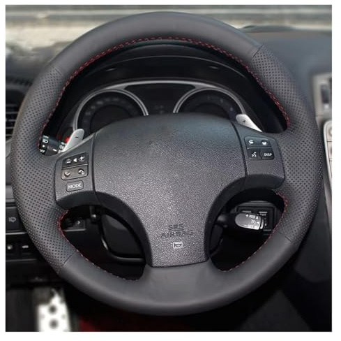 Bil ratt täcka För Lexus IS250 2015 Bilrattkåpa Wrap Fläta Konstläder Bilinredningstillbehör Rattöverdrag Bilar(Black Thread)