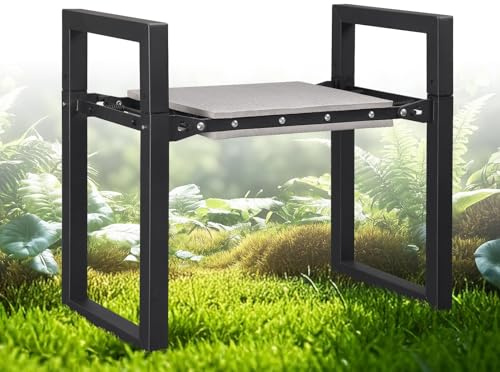 Harrms Garden Kneeler, Folding Stool, 31 cm Extra Wide Seat, Garden Stool with Comfort Padding, Perfect for Gardening, Camping & Fishing, Gift for Gardeners, Black