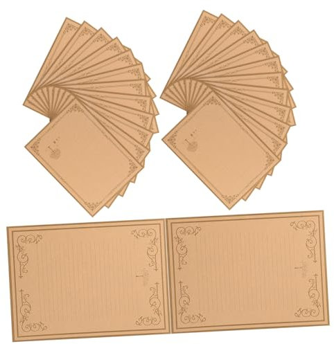 HOODANCOS 80 Stück Vintage-kraftpapier Zeitschrift Brief Schreibblock Umschlag Schreibwaren Pergament Alt Aussehendes Papier Löschpapier Schreiben Leere Notizkarten Retro Post Light Brown